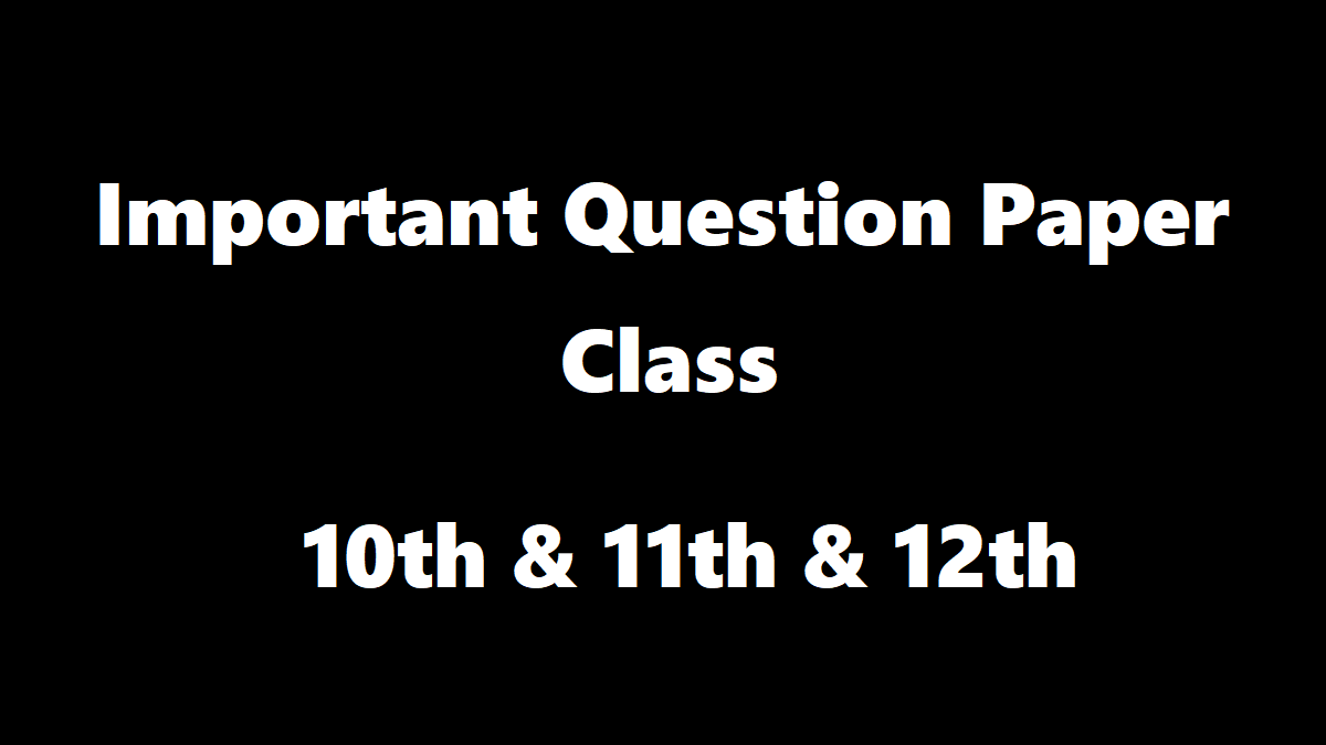 important question paper 2024 for class 10th 12th